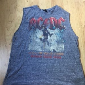 ac/dc rock sleeveless band tee